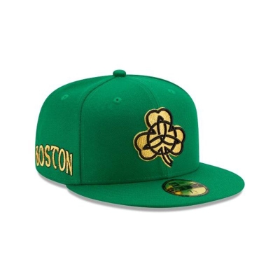 Green Boston Celtics Hat - New Era NBA 2019 NBA Authentics City Series Alt 59FIFTY Fitted Caps USA4128036